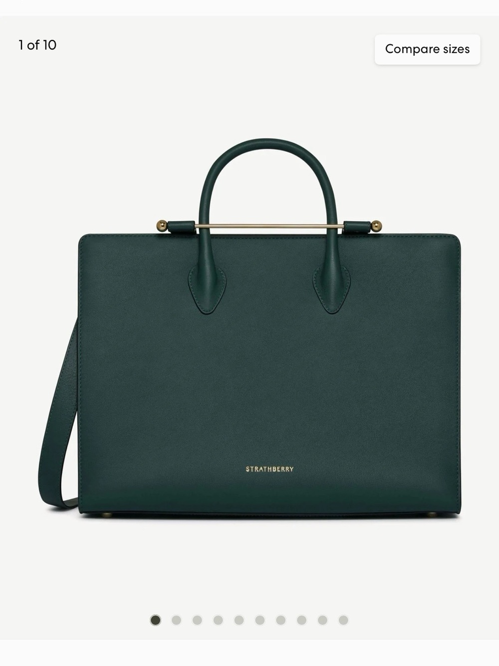 Strathberry The Tote Bottle Green Leather